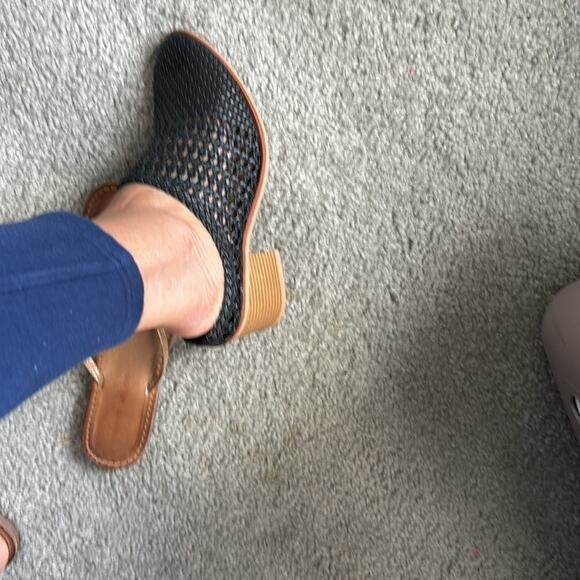 Time and Tru Woven Heeled Mules Black Memory Foam Comfort summer office size 6.5 - Picture 10 of 10